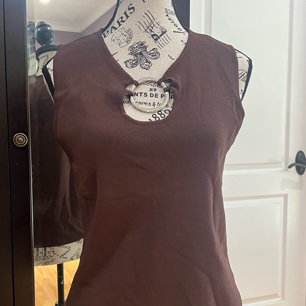 Brown Sleeveless Top